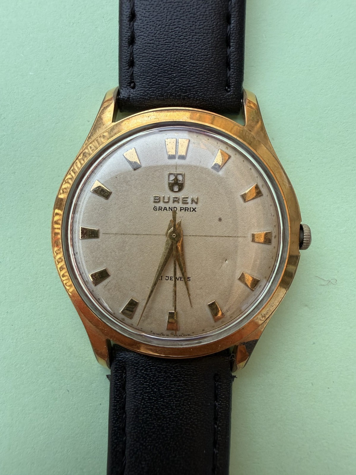 Buren Grand Prix Vintage Gold-Plated Watch