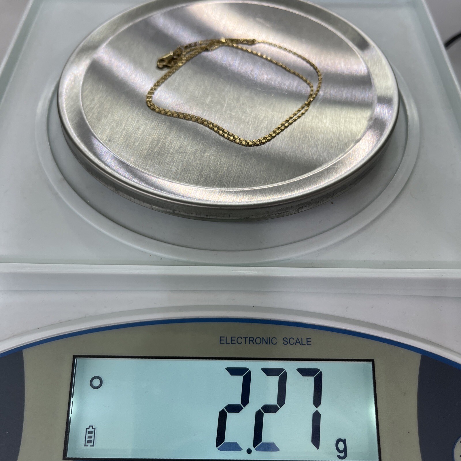 14ct 14K Yellow Gold Italian Fine Snail Chain Necklace 2.27 Grams 45.5cm. New