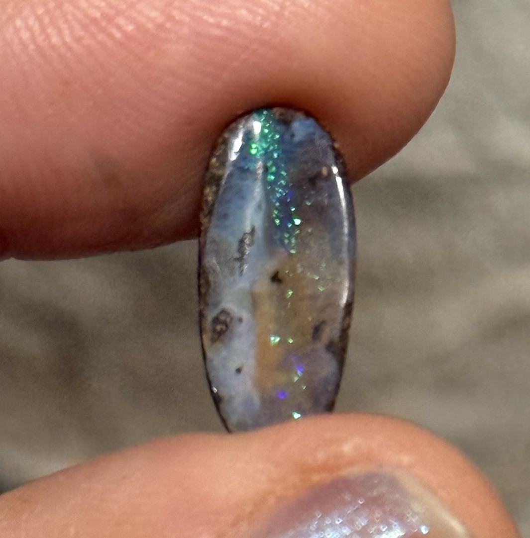 3.25ct 16x7x3mm Sparkly Natural Boulder Australian Opal Oval Cabochon Gem