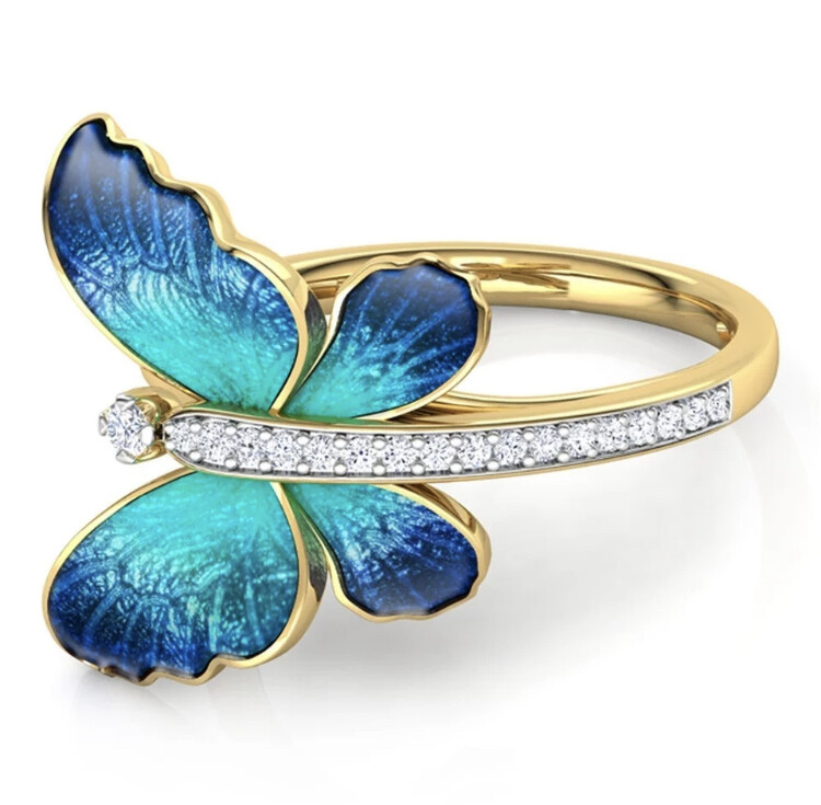 Women’s Fashion Jewelry Crystal Butterfly Rhinestone Ring 85-4
