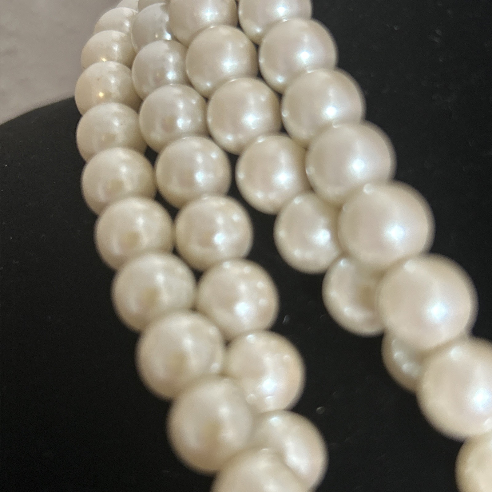 Necklaces TWO 18” Quality Faux Glass Pearl Beads. Very Good Color. Just Classic