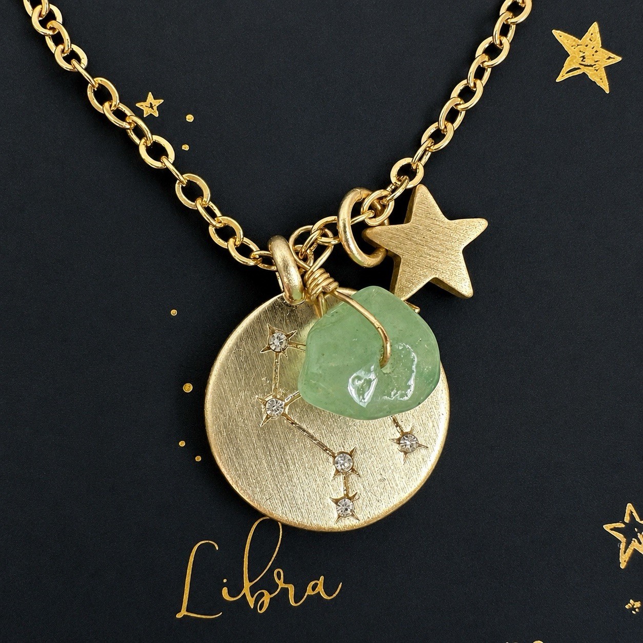 Libra Astrology Necklace 20K Gold Plated NWT Zodiac Francesca’s Collection