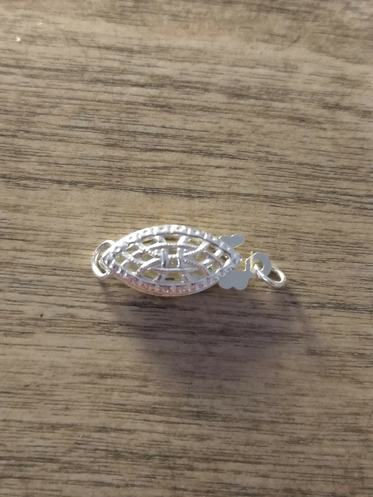 Pkg of 12 Pcs Sterling Silver (925) Oval Filigree Clasp Findings 6mm x 15mm