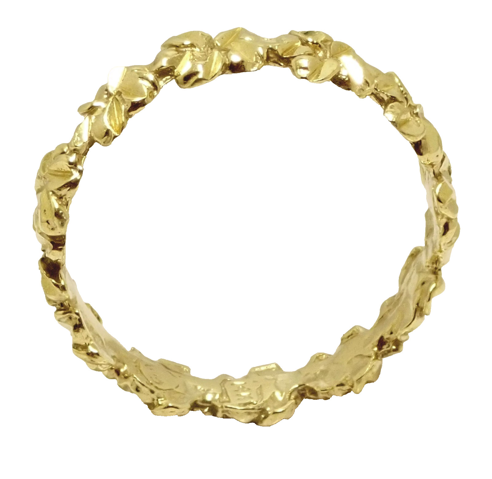 Size 5 Hawaiian Plumeria Lei Solid 14K Yellow Gold Women’s Ring 4.3 mm Handmade
