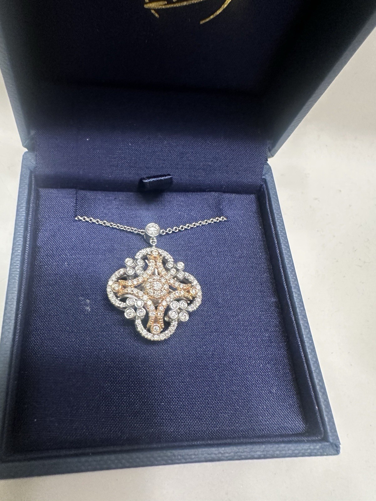 Gabriel and Co. 14k White and Rose Gold Necklace