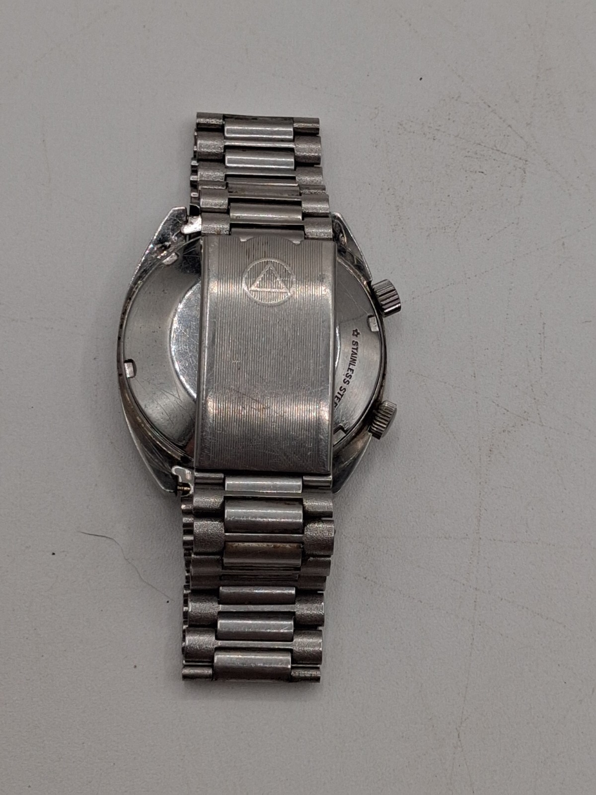 1970s Le Coultre Memovox “Egg” Blue Dial Stainless Steel Wristwatch