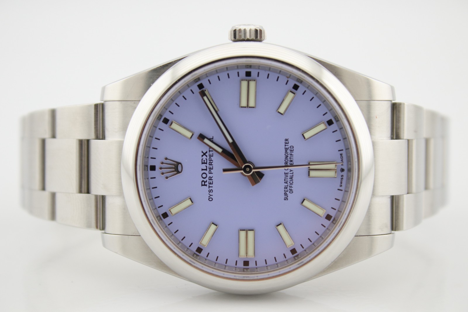 Rolex 124300 Oyster Perpetual 41mm Custom Lavender Dial Box and Papers