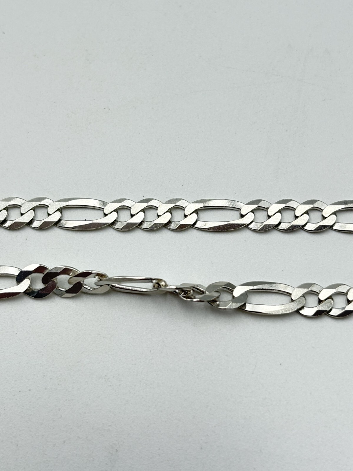 STERLING SILVER 925 ITALY 24″ FIGARO CHAIN NECKLACE 4.4 mm wide 10.7g