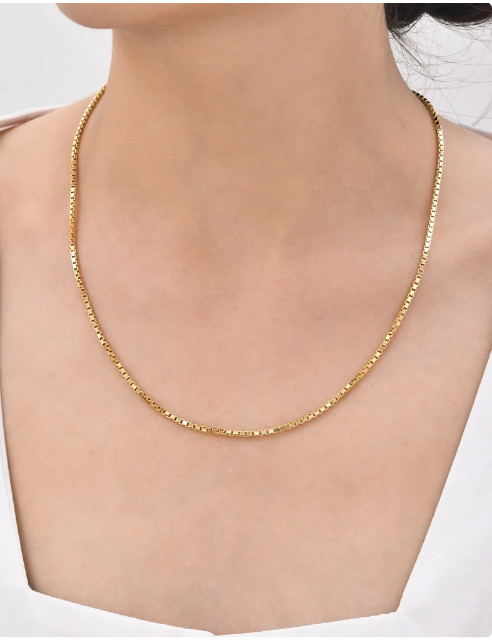 18k Yellow Gold 24″ Classic Box Link Pendant Chain/Necklace 10 grams 1.4MM