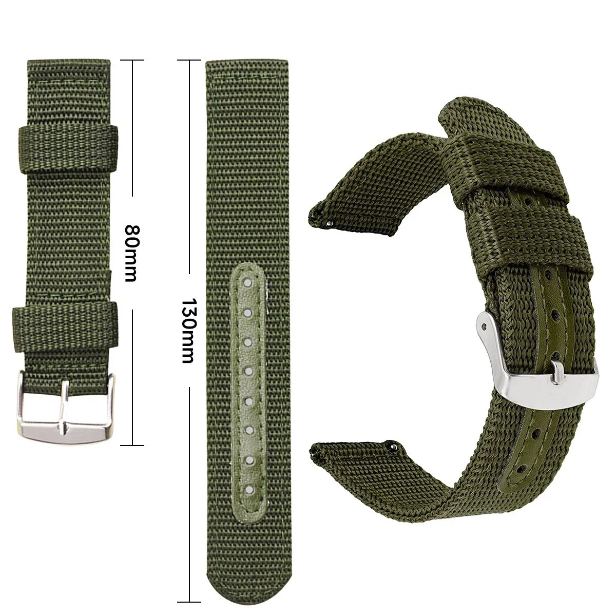 18mm 20mm 22mm 24mm Military Canvas Nylon Wrist Watch Band Strap Bracelet Sport