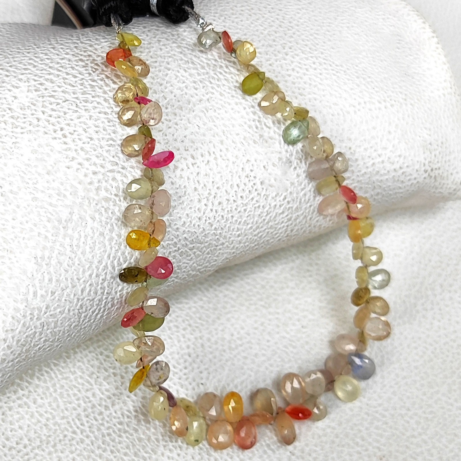 Sri Lanka Multi Sapphire Pear Faceted Beads 8.5″ Strand 7x5mm to 8x6mm Gems