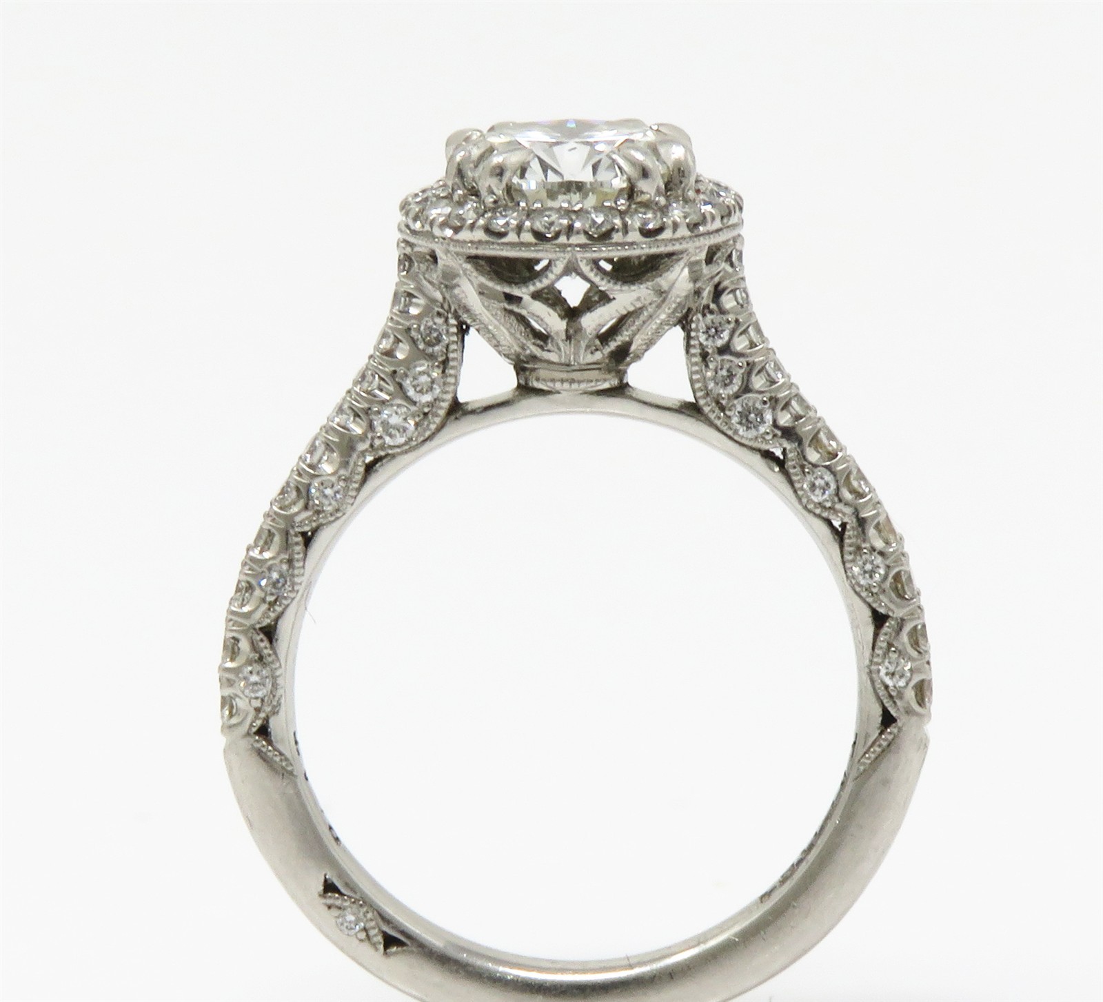 NYJEWEL Tacori Platinum 2.4ctw Diamond Engagement Ring Center Diamond 1.5ct