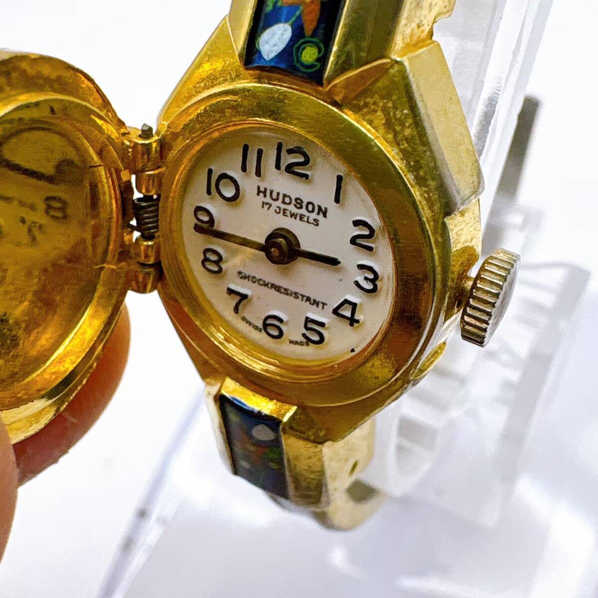 HUDSON Cloisonn Bangle Watch Swiss Made 17 Jewels