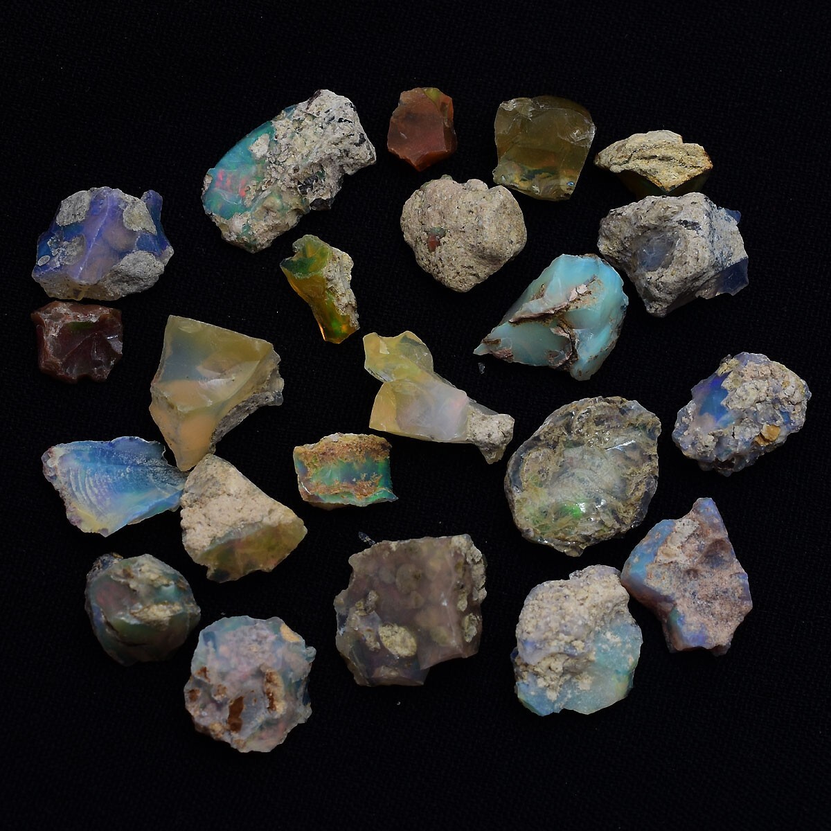 22 Pcs Natural Ethiopian Opal Rough 7mm-13mm Untreated Stunning Loose Gemstones