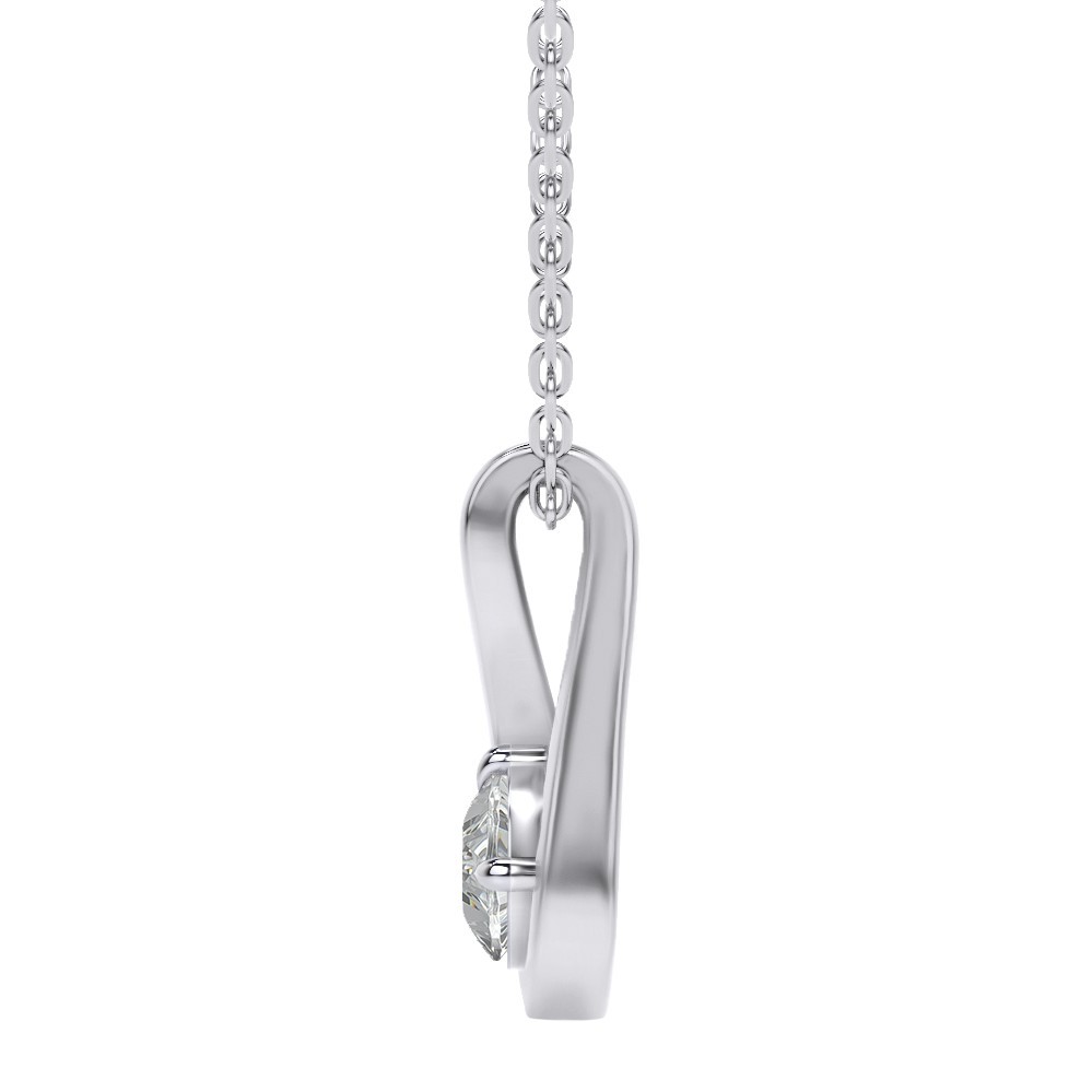 1.00 Ct Round Cut Lab Grown Diamond Solitaire Pendant Necklace In 10K / 14K Gold