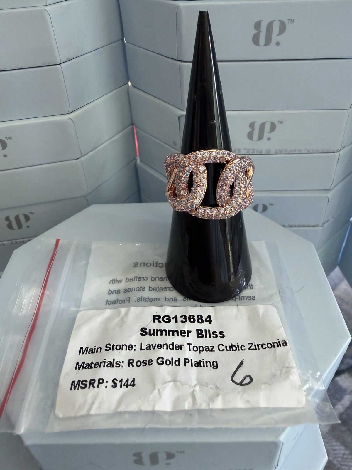 BP OG Ring Size 6 Lavender Topaz On Rose Gold “Summer Bliss” RG13684