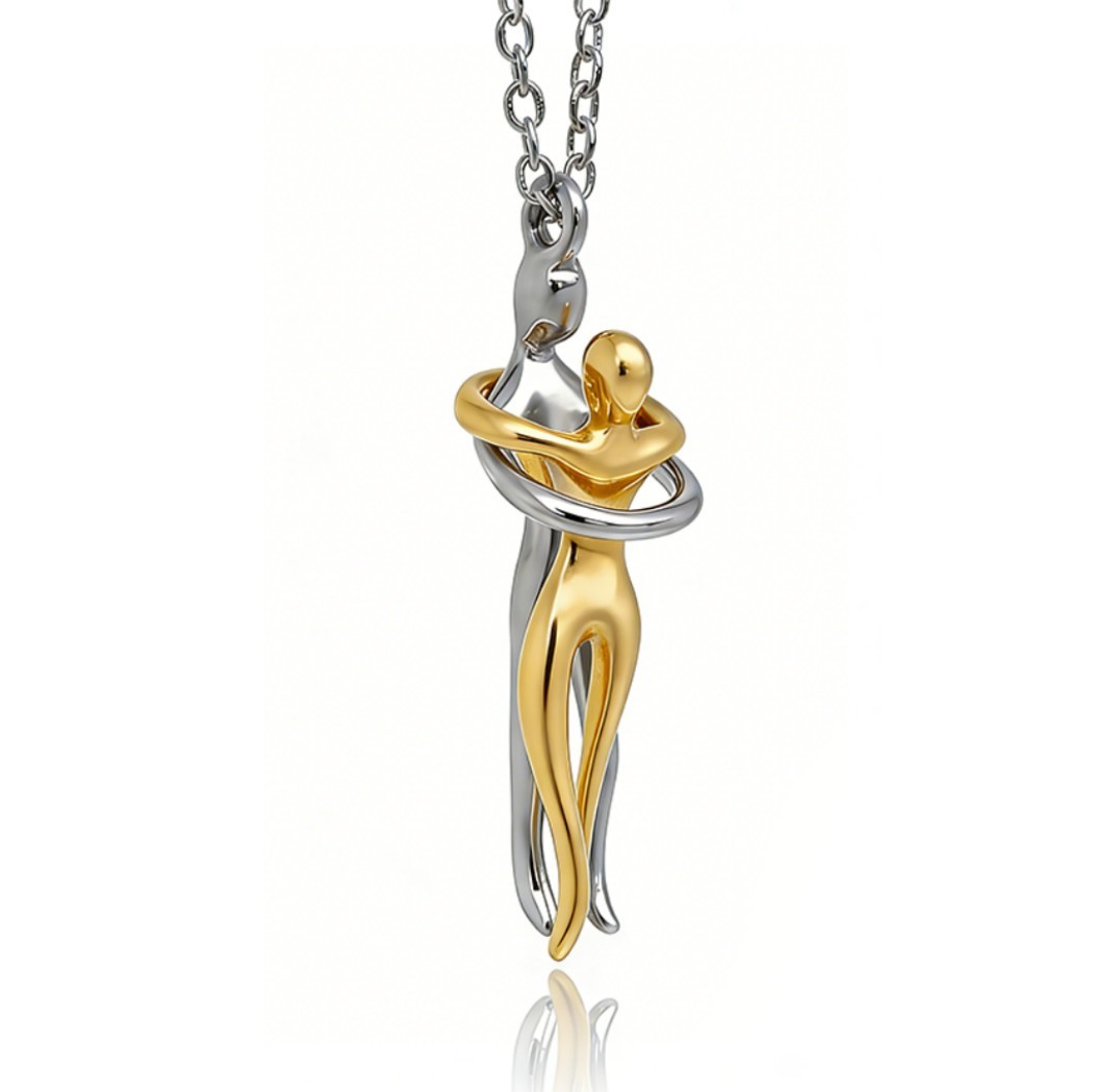2026 Promise Couple Hug Necklace Hugging Pendant Lovers Jewelry Gift