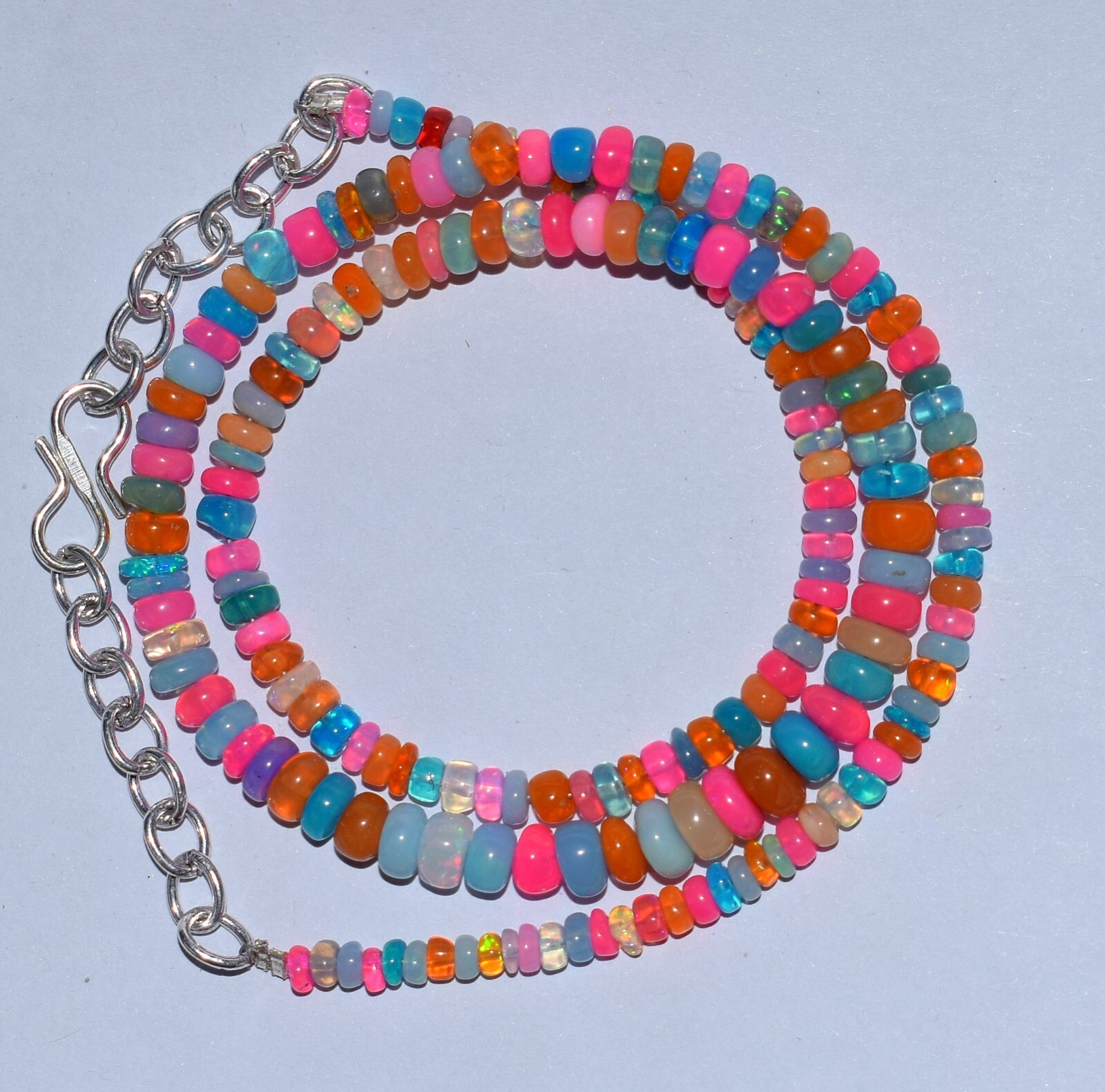 AAA+ Natural Ethiopian Opal Wello Fire Opal Gemstone Beads 16″Necklace F3673