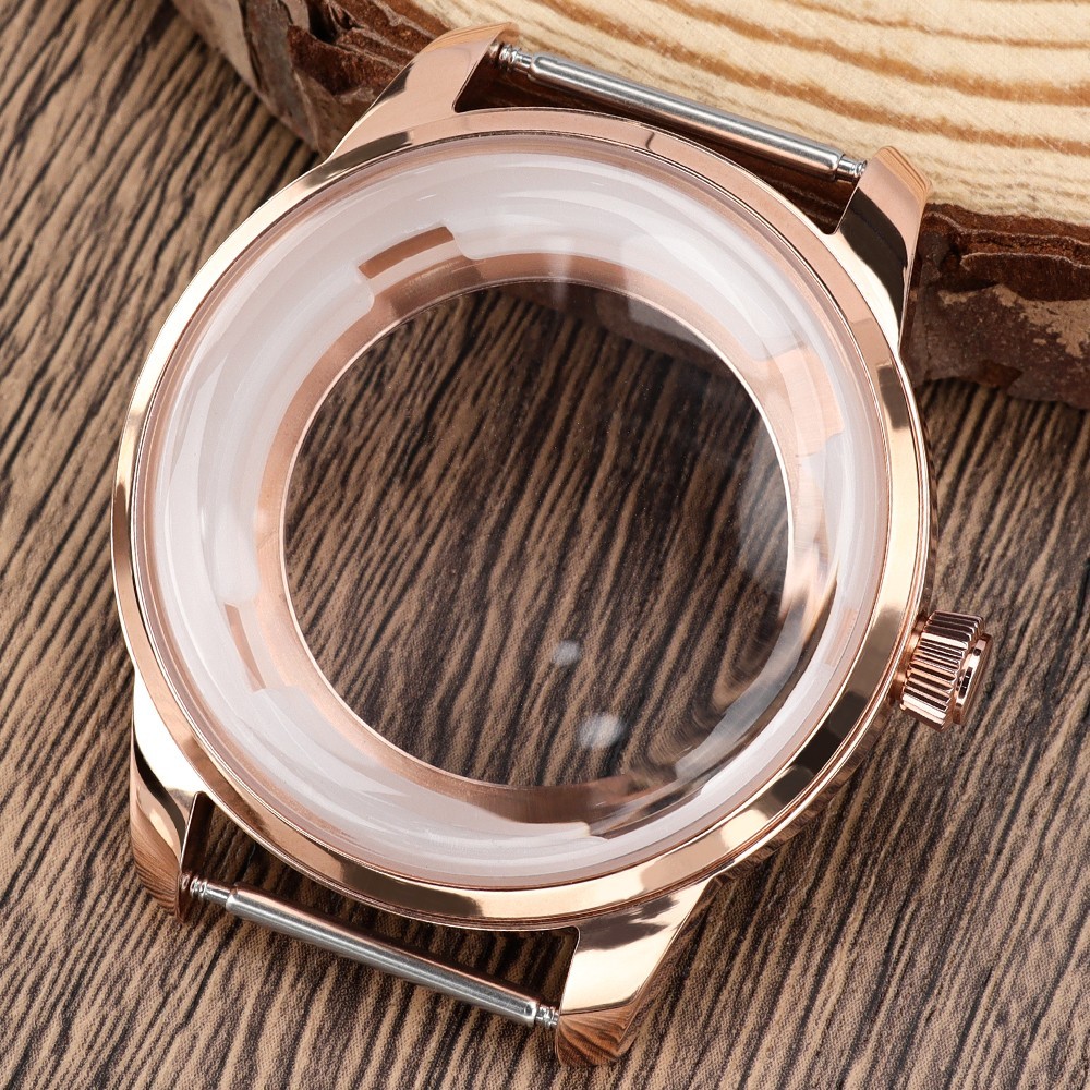 Modify Seiko Mod 40.6mm/33mm Steel Watch Case Rose Gold For Seiko NH35 34 36 38