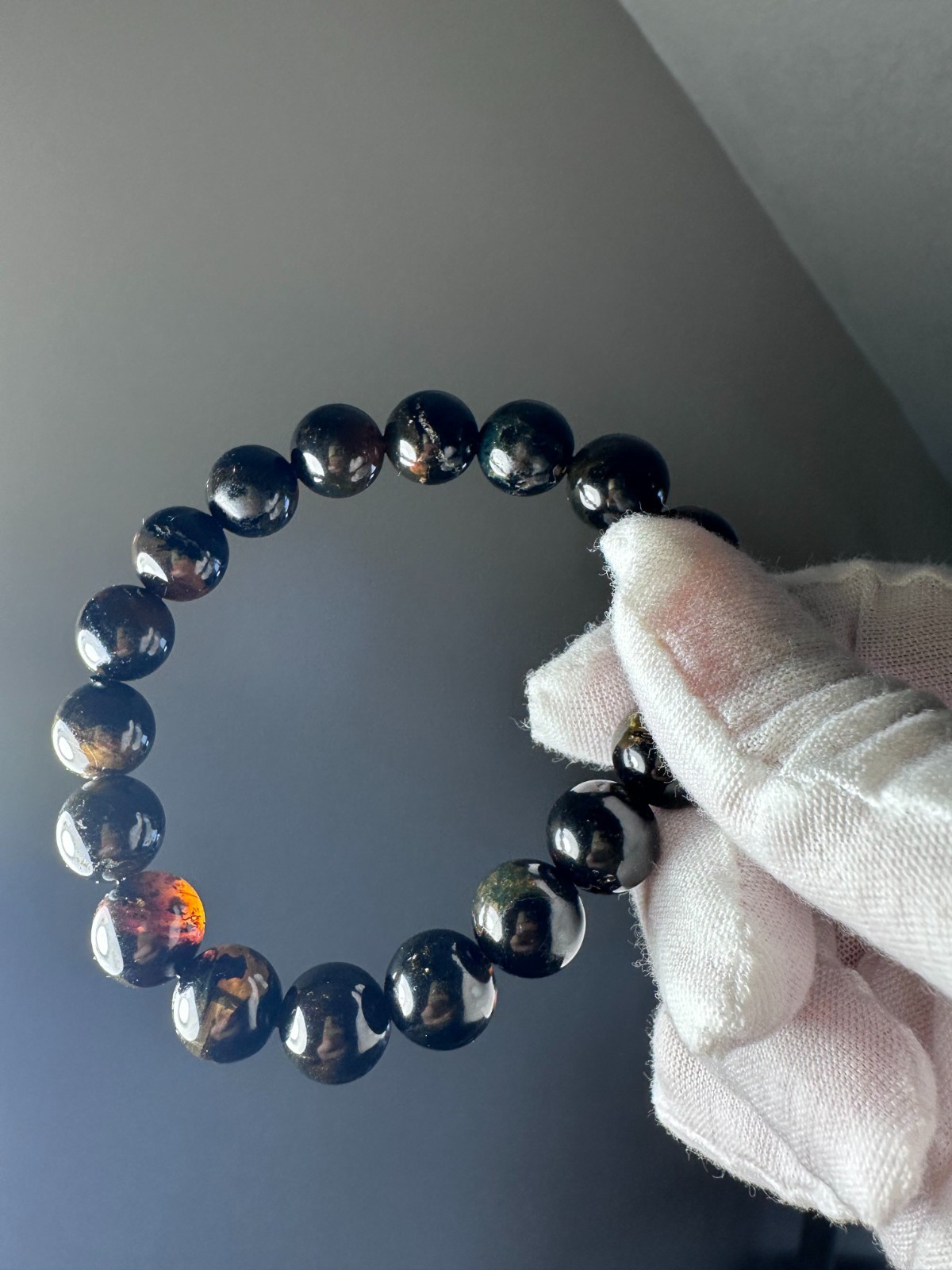 Natural Burmese Root Amber Bracelet 10.2mm – Golden Brown with NGTC Certificate