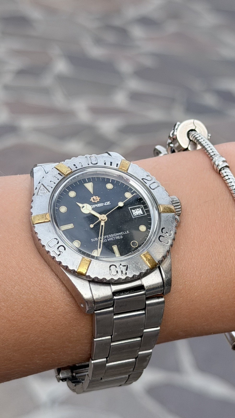 Lorenz 12286 Sub Professional Diver 200M Quartz ETA Steel 40mm