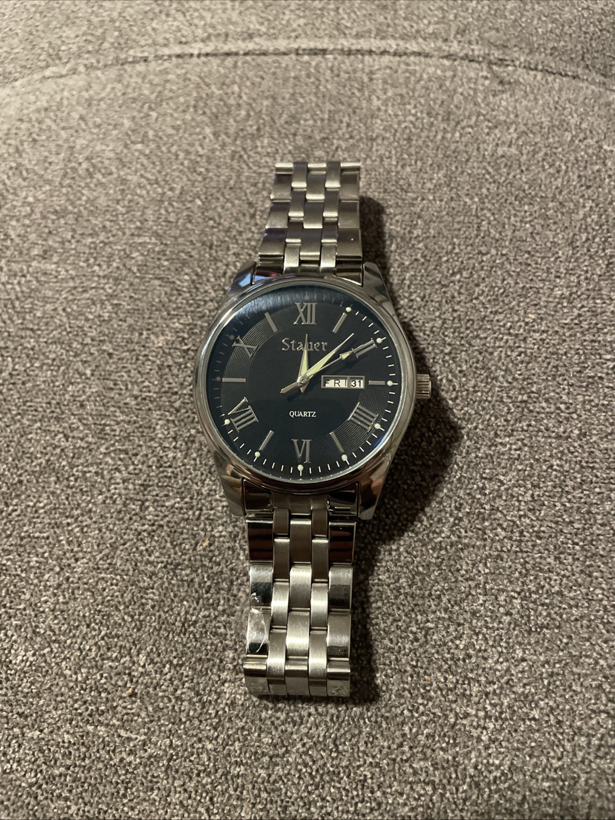 STAUER 35713 3ATM SL28 WATCH SILVER BLUE DIAL – Needs New Battery