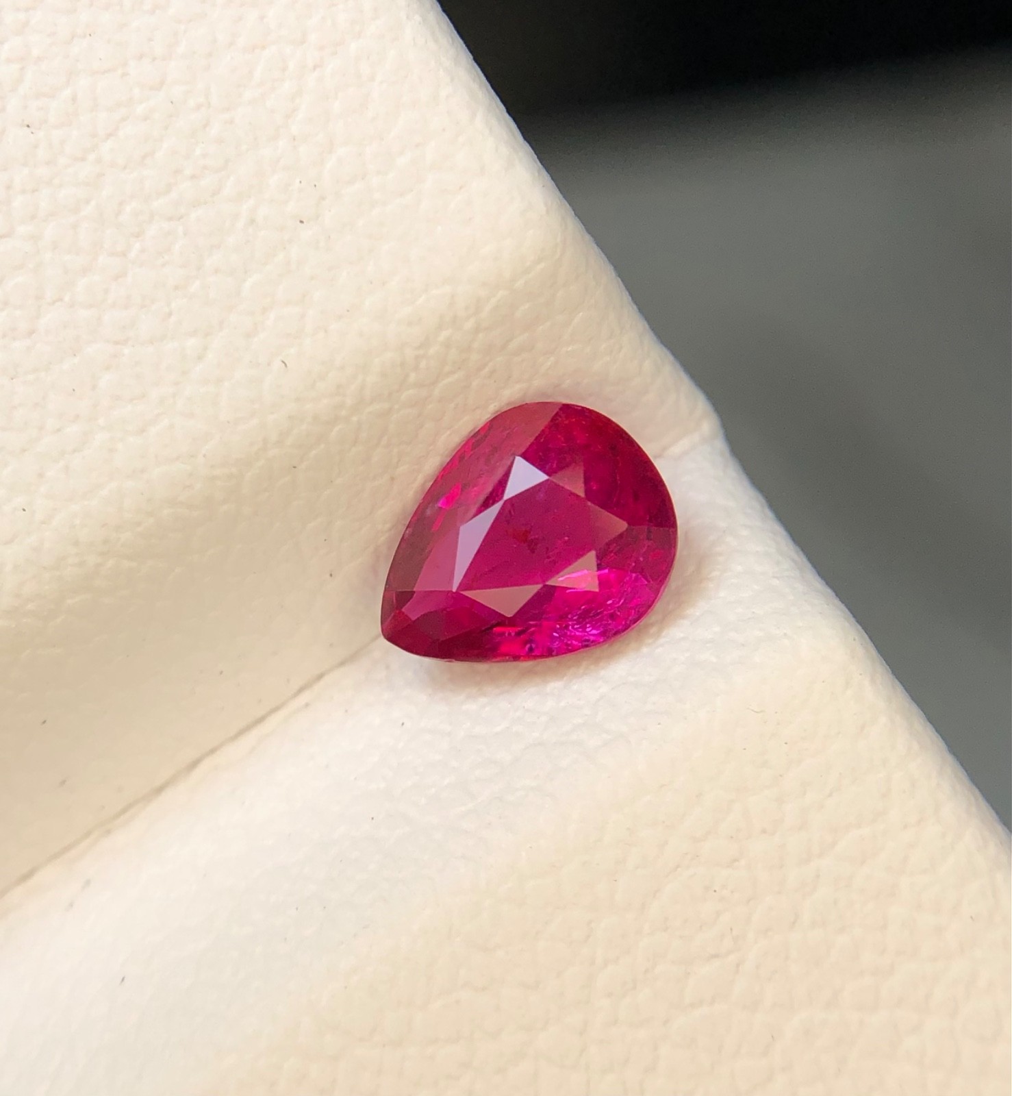 1.05 Carats Natural No Heat Ruby Pear Shape From Mozambique Loose Gemstone