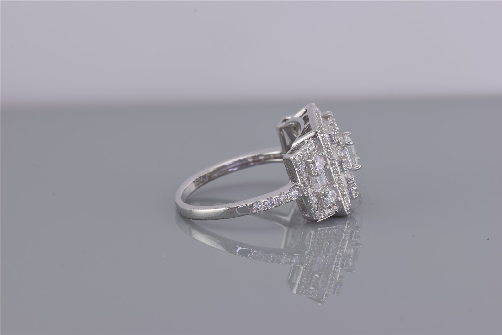 Fuzion Creation Sterling Silver Cubic Zirconia Statement Band Ring FZN 925 Sz: 9