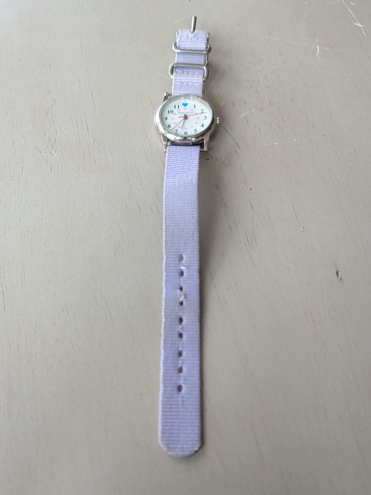 Nurse Mates Watch NM869004 Working 24hr Canvas Band New Battery