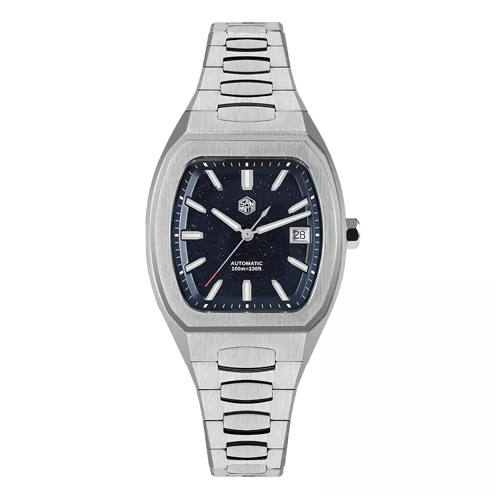 SAN MARTIN SN0145-G Automatic Stainless Steel 39.5mm Barrel Shape Case Men Watch