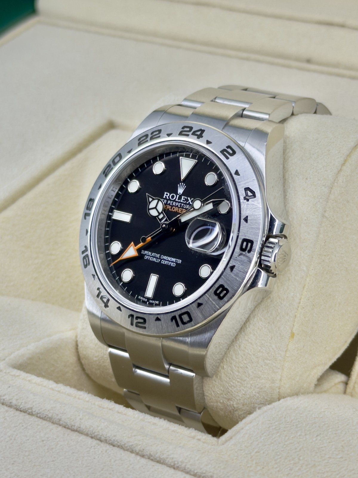 Rolex Explorer II Black Dial on Oyster 216570 Complete 2016