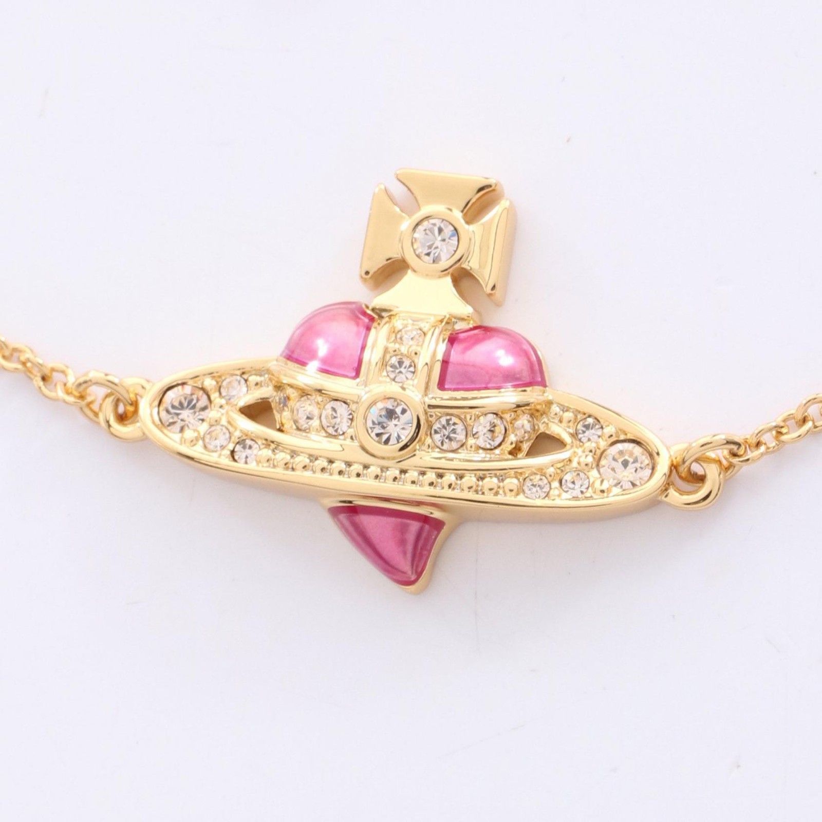 Vivienne Westwood NEW DIAMANTE HEART Bracelet 6102021T/02R927 GP NEW Women