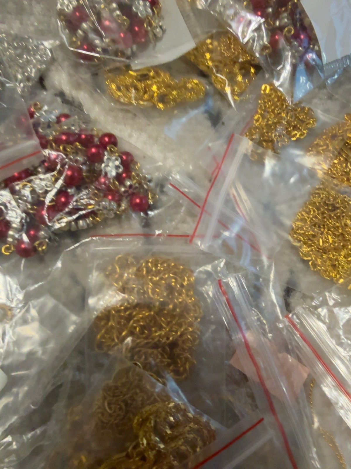 Huge Mixed Jewelry Making Findings Lot Gold Tone Chains Charms Connectors Rhines