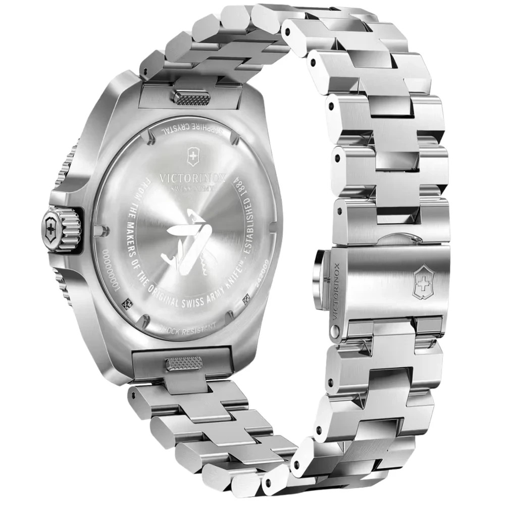 Victorinox Journey Mens Quartz Watch 242009 1884 43mm Black Date Dial Steel 200M