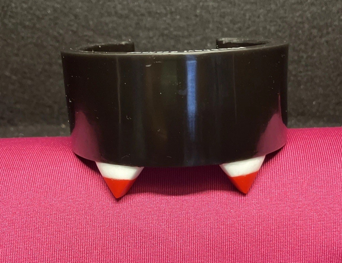 Bloody Vampire Fangs Cuff Bracelet, Black, MiaChavi Geekery