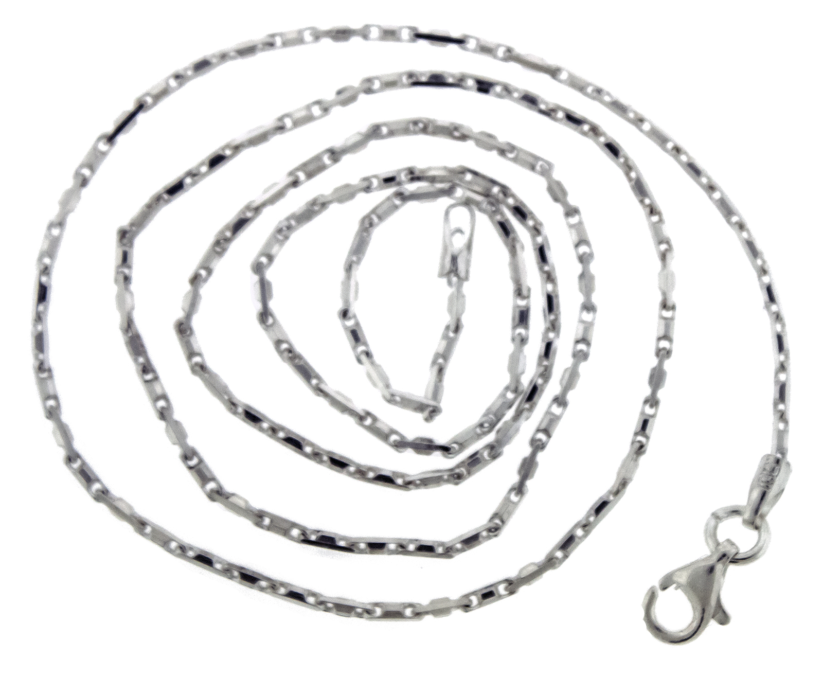 925 Sterling Silver Heshe Arrow Link Bullet Chain Necklace 1.8mm 20 inches Long