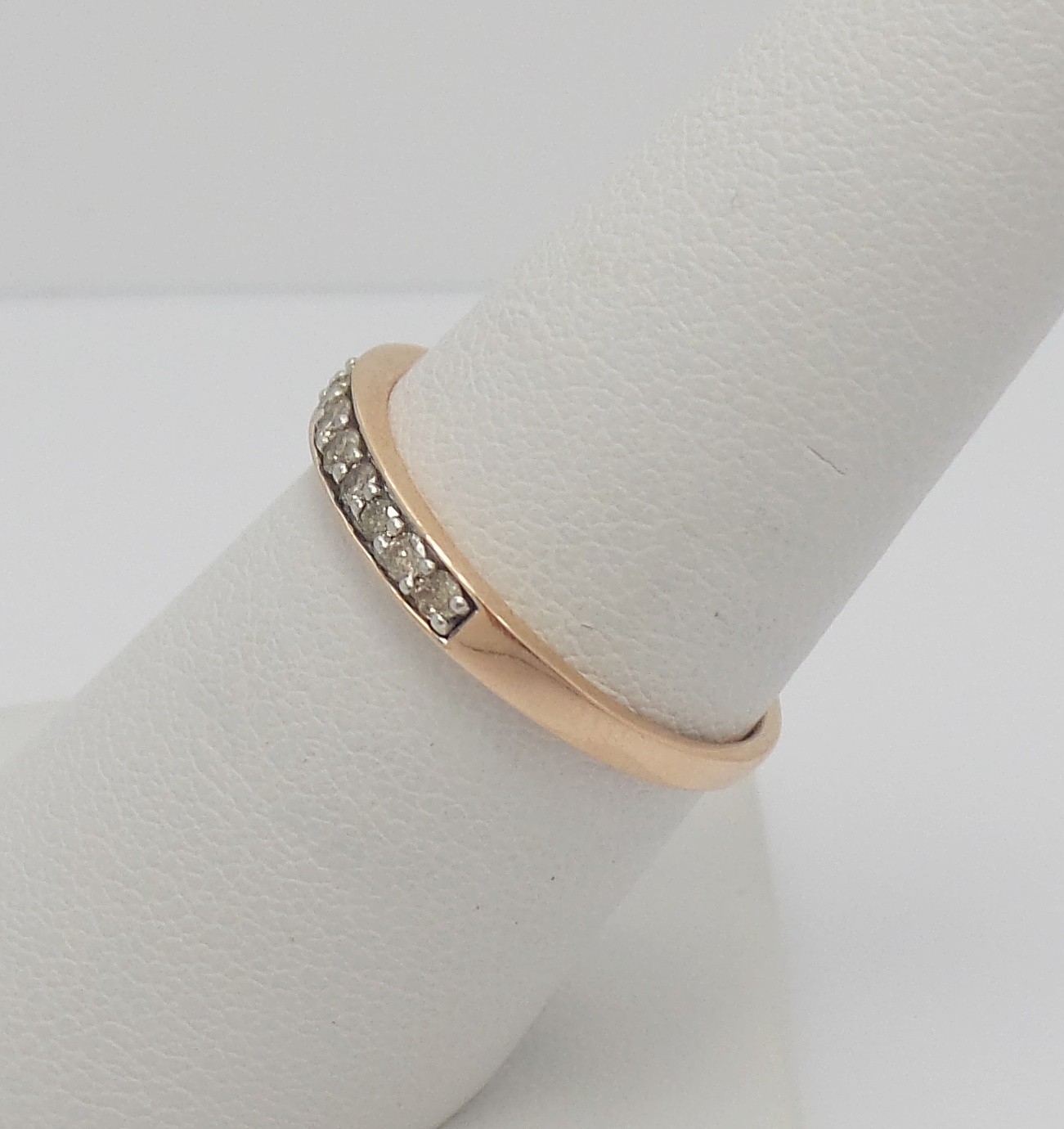 1/4CT Natural Diamond Shared Prong Anniversary Wedding Band Ring 10K Rose Gold