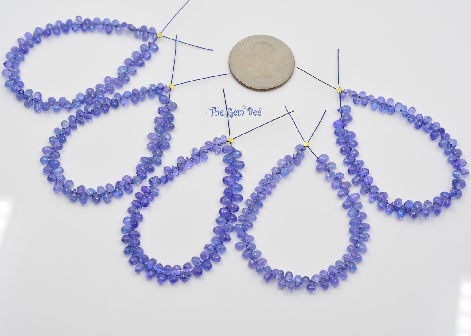 Gem Grade Tanzanite Smooth Full Teardrop Briolette Bead 5 Inch Strand