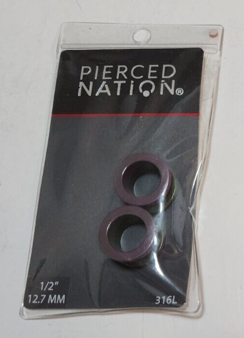 Spencers Pierced Nation Ear Gauges Purple Green Tunnel 1/2″ 12.7MM 316L New