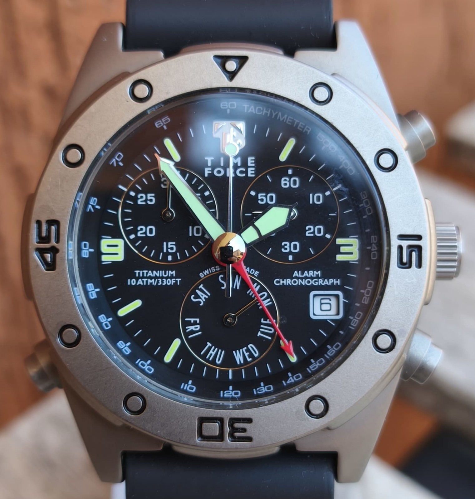 Time Force Titanium Alarm Chronograph 6811 Swiss Quartz Watch