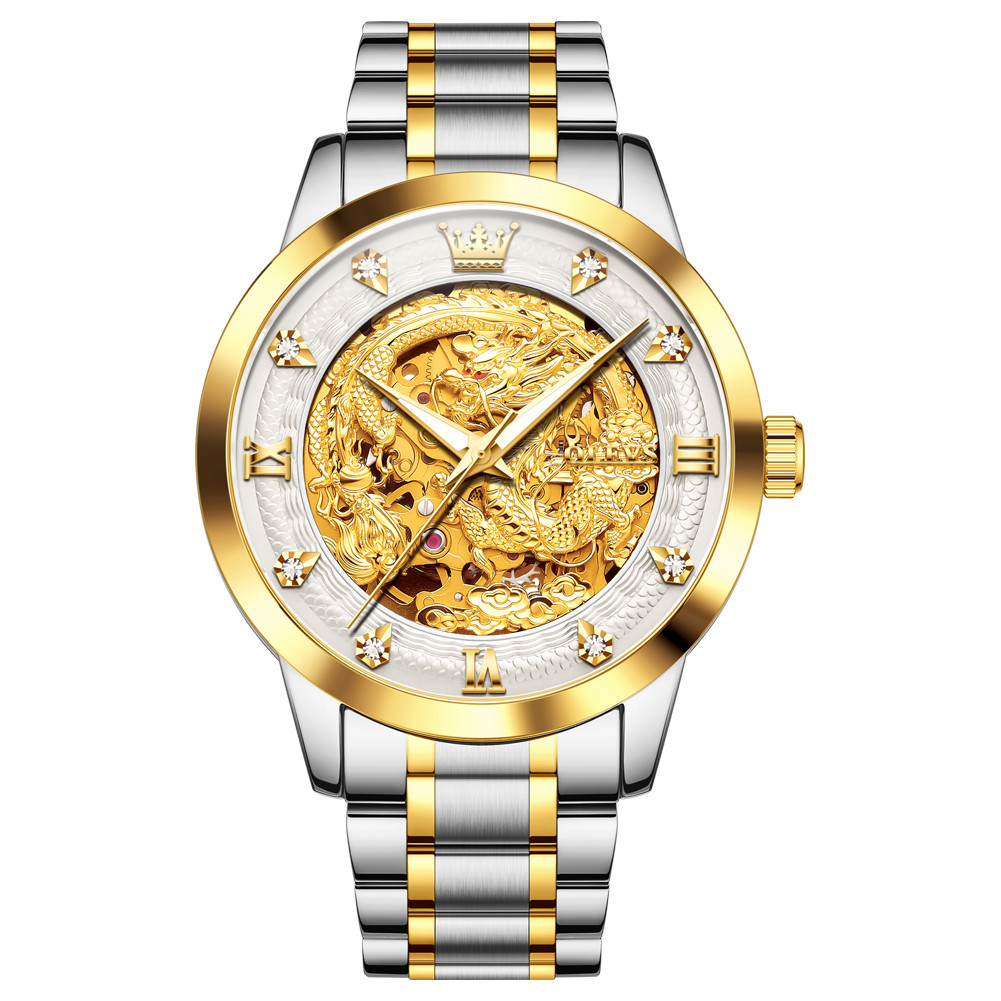 OLEVS 7027 High Quality Automatic Dragon Luminous Business Mechanical Wristwatch