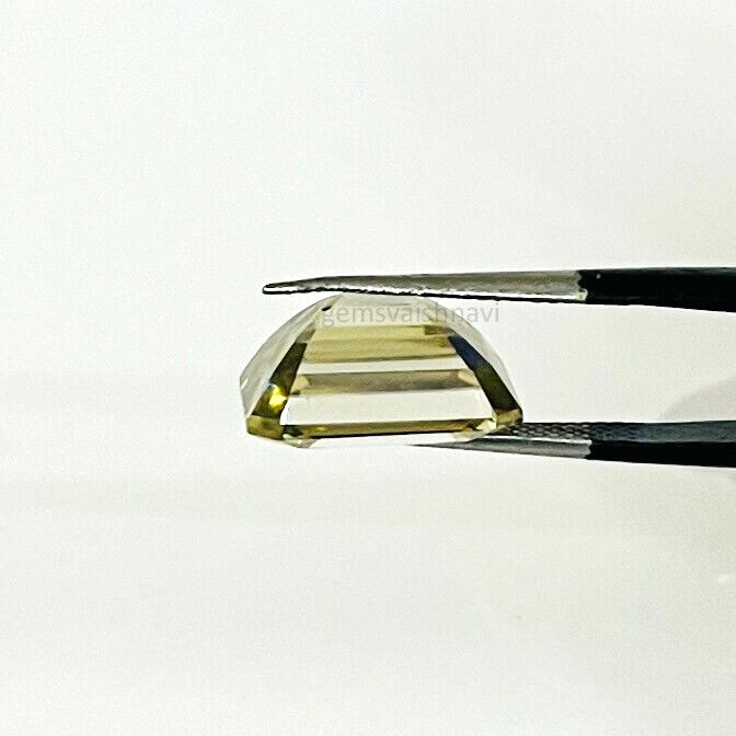 9-10 Ct Loose Champagne Lab Created Diamond Emerald Cut VVS Certified Ideal Gift