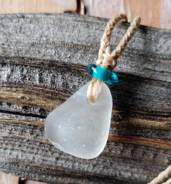 Hawaii Sea Glass Beach Necklace Thin Braided Cord