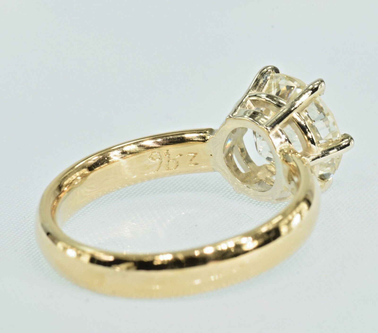 GIA Certified 2.96 Ct. Natural Diamond Vintage 6 prong Solitaire 14k Gold Ring