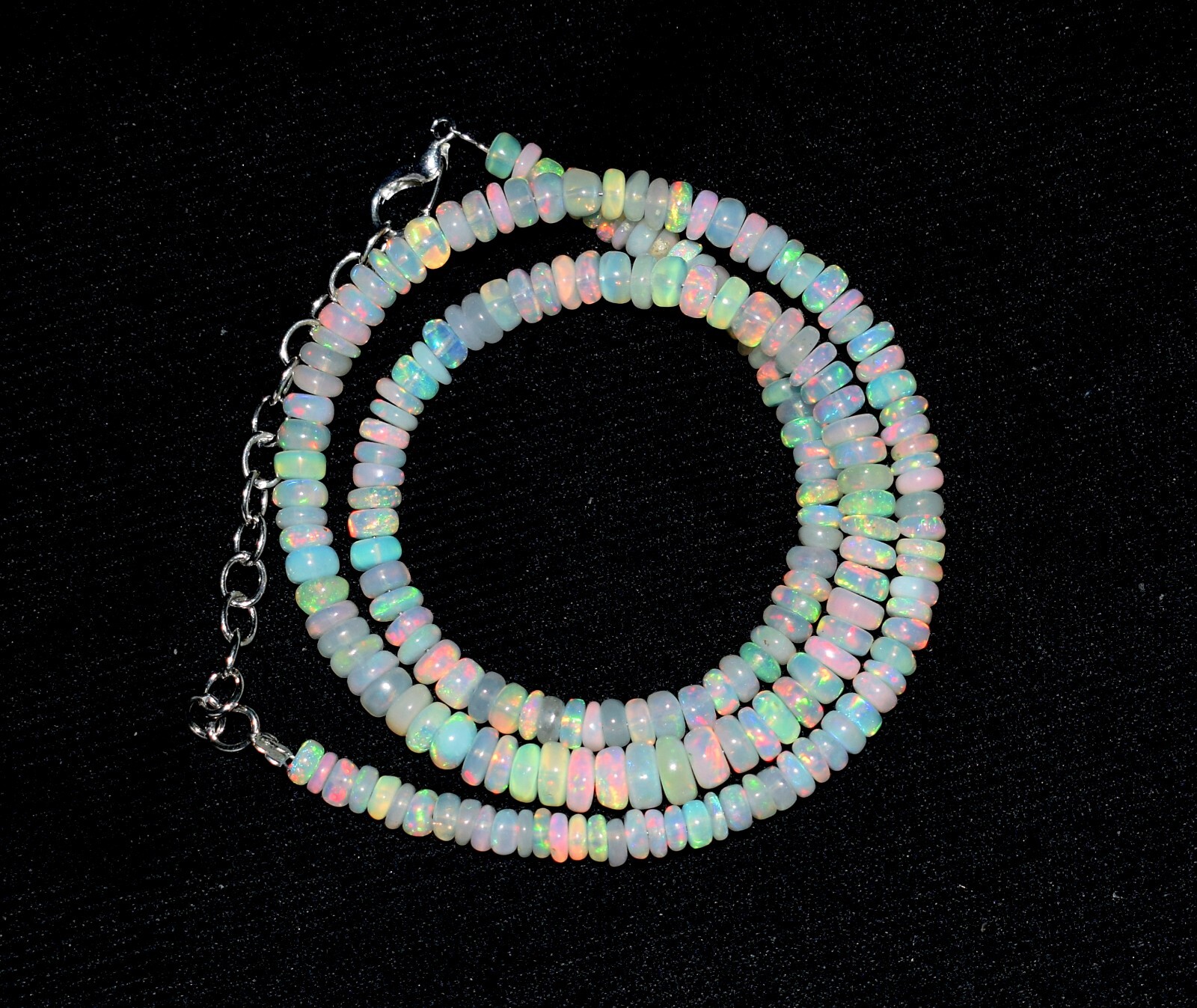 Opal Natural Ethiopian Opal Wello Fire Opal Gemstone 4-6mm Beads Necklace “16