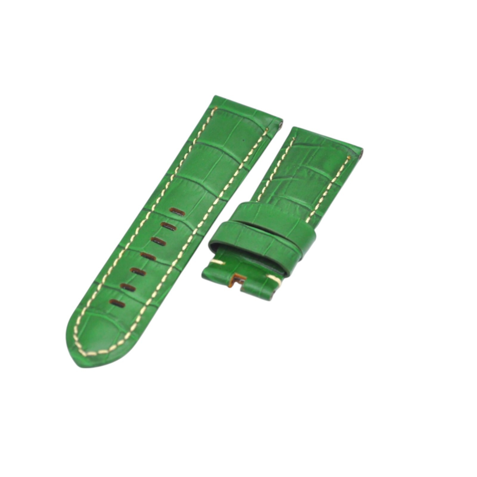 24x22mm Green Leather Watch Strap For Panerai Luminor Marina Submersible