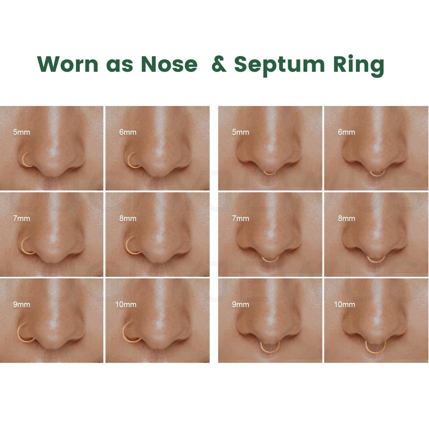 5 Pairs Handmade 925 Sterling Silver Nose Ring Hoop Small Hoop Earrings set f…
