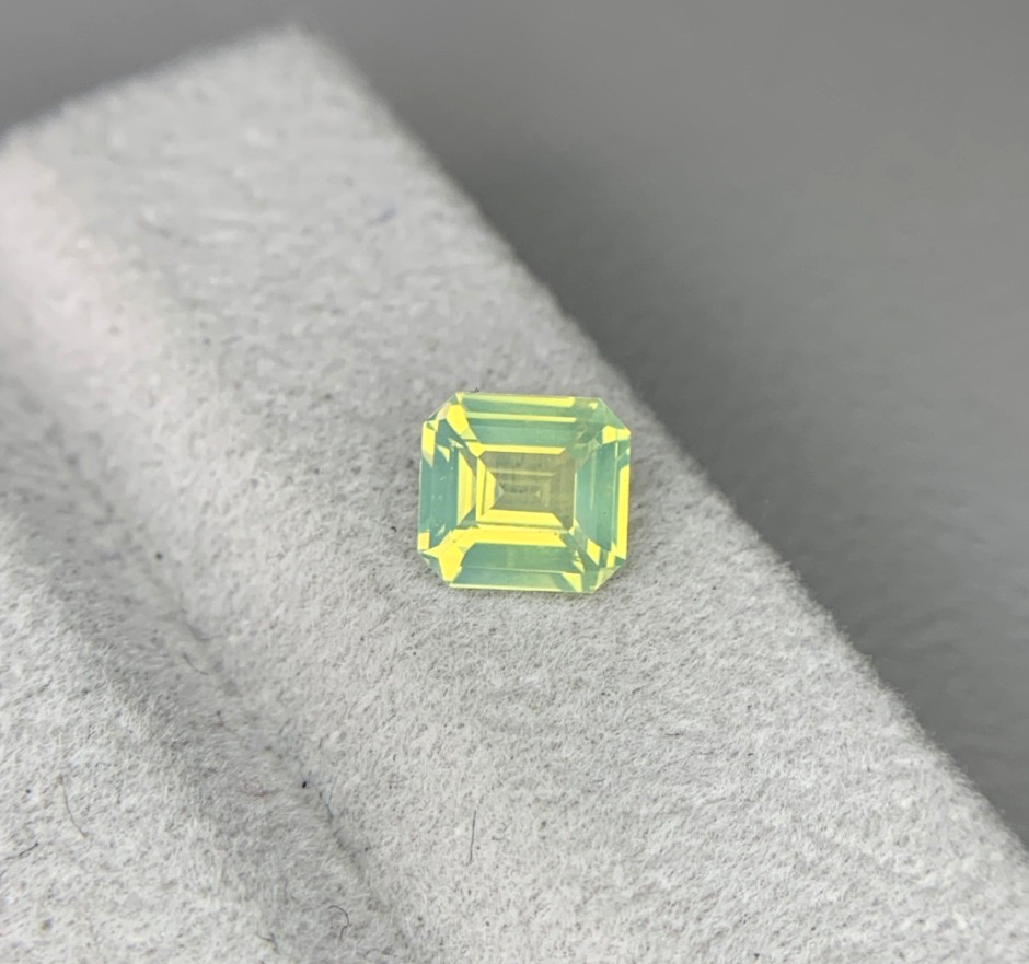 1.10ct Natural Chrysoberyl SQ 6mm Cream Yellow Green Milky Color 100% Genuine