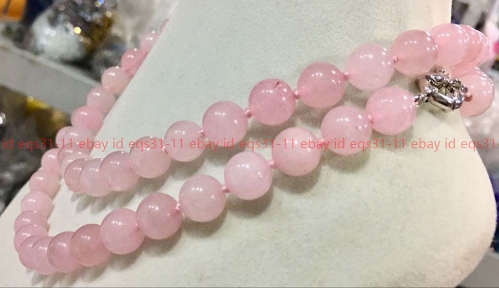 Natural Pink Rose Quartz Round Gemstone Beads Necklace 14-48 Inches 6/8/10/12mm