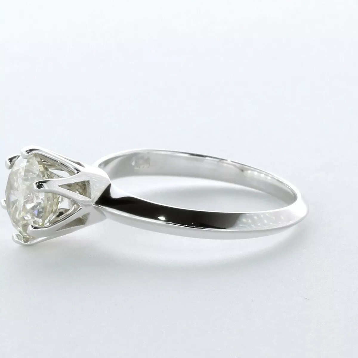Solitaire Engagement Ring Solid 14K Gold 2.51 CT Round Lab-Grown Diamond H SI1